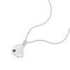 Thumbnail Image 2 of Children's Sterling Silver May Dark Green Crystal Heart Pendant Necklace