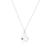 Thumbnail Image 1 of Children's Sterling Silver September Dark Blue Crystal Heart Pendant Necklace