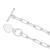 Thumbnail Image 2 of Sterling Silver Flat Shiny Heart T-Bar Paper link Bracelet