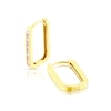 Thumbnail Image 1 of 9ct Yellow Gold Cubic Zirconia Rectangle Hoop Earrings