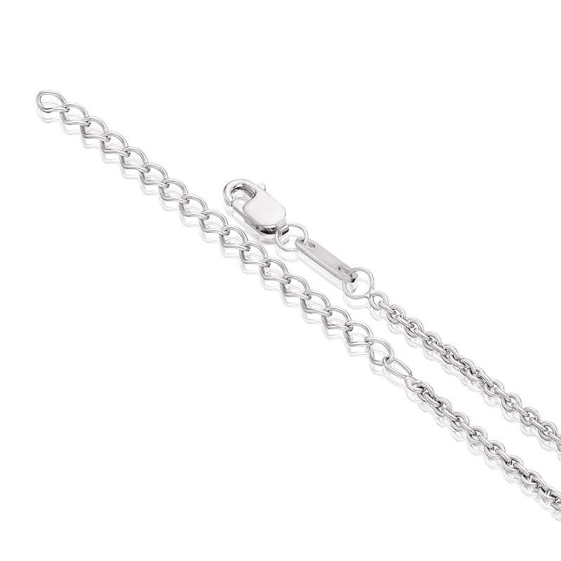 Main Image 3 of Sterling Silver Cubic Zirconia Heart Padlock Pendant Necklace
