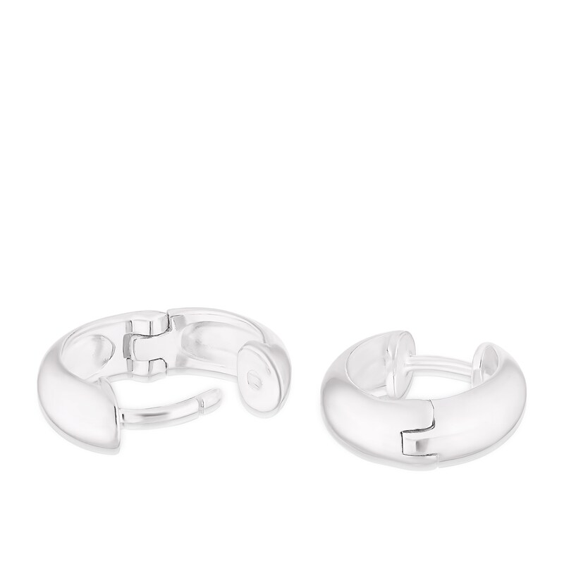 Main Image 2 of Sterling Silver Chunky 10mm Hoop Earrings