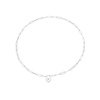 Thumbnail Image 2 of Sterling Silver Heart Padlock Pendant Paper link Chain Necklace