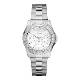 Guess Ladies' Silver Chronograph Dial Stainless Steel Bracelet