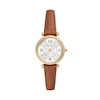 Thumbnail Image 1 of Fossil Carlie Ladies' Silver Dial Brown Leather Strap Watch