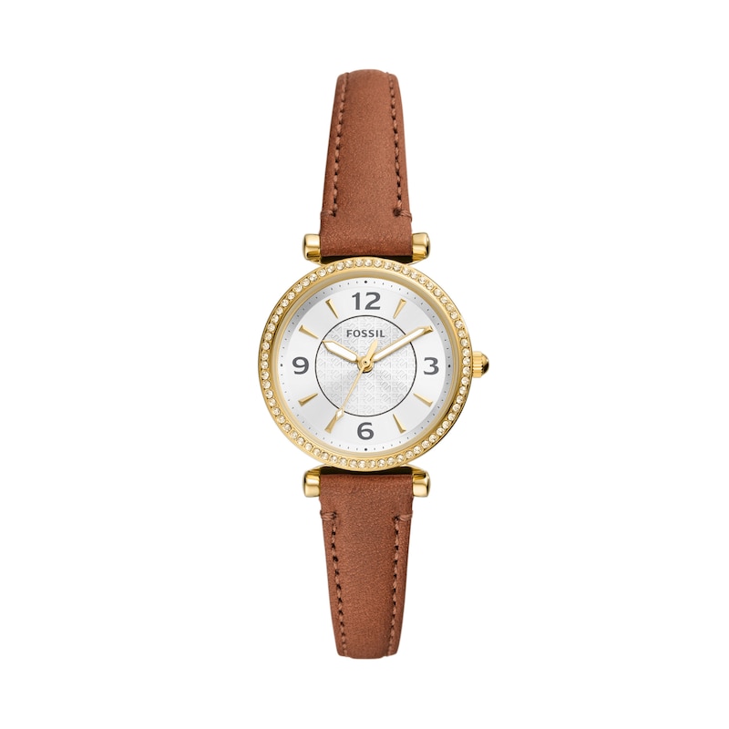 Main Image 1 of Fossil Carlie Ladies' Silver Dial Brown Leather Strap Watch