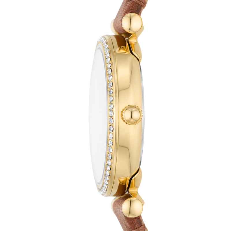 Main Image 2 of Fossil Carlie Ladies' Silver Dial Brown Leather Strap Watch