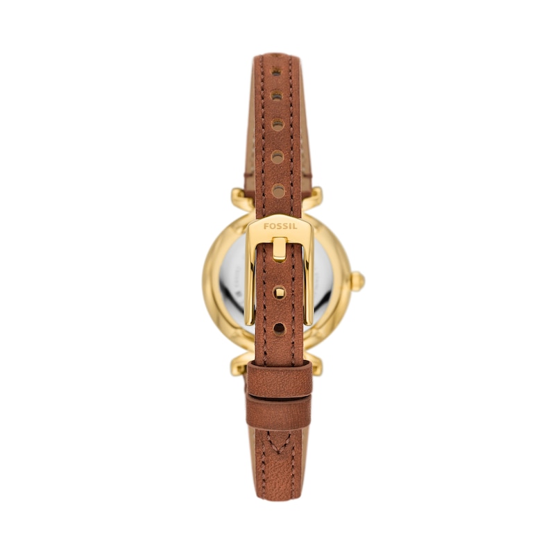 Main Image 3 of Fossil Carlie Ladies' Silver Dial Brown Leather Strap Watch