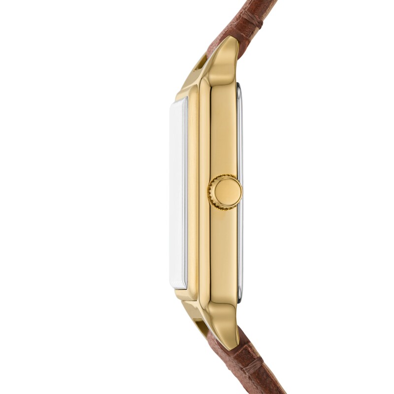 Main Image 2 of Fossil Raquel Ladies' Black Rectangular Dial Brown Leather Strap Watch
