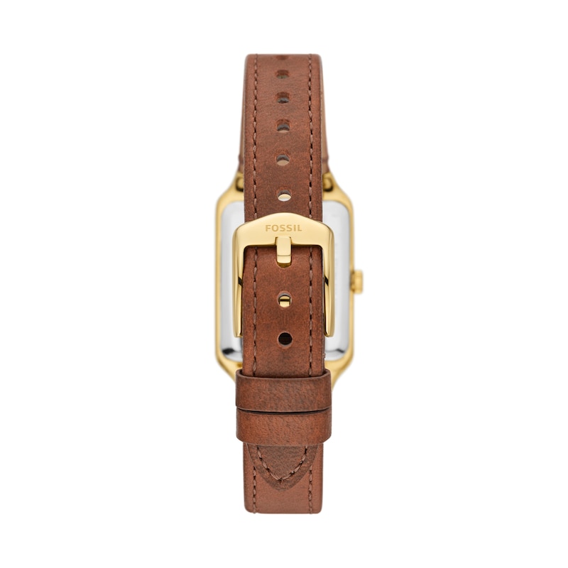 Main Image 3 of Fossil Raquel Ladies' Black Rectangular Dial Brown Leather Strap Watch