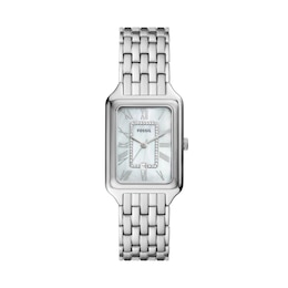 Fossil Raquel Ladies' MOP Rectangular Dial Stainless Steel Bracelet Watch