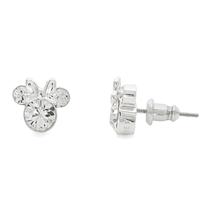 Disney Sterling Silver Crystal Minnie Mouse Stud Earrings
