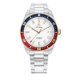 Tommy Hilfiger Men's White Dial Stainless Steel Bracelet Automatic Watch