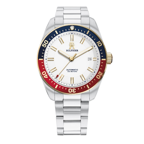 Tommy Hilfiger Men's Gold/Stainless Steel 100M White/Gold/Blue Th85 Automatic Bracelet Watch - W95326 1710551 - Image 2