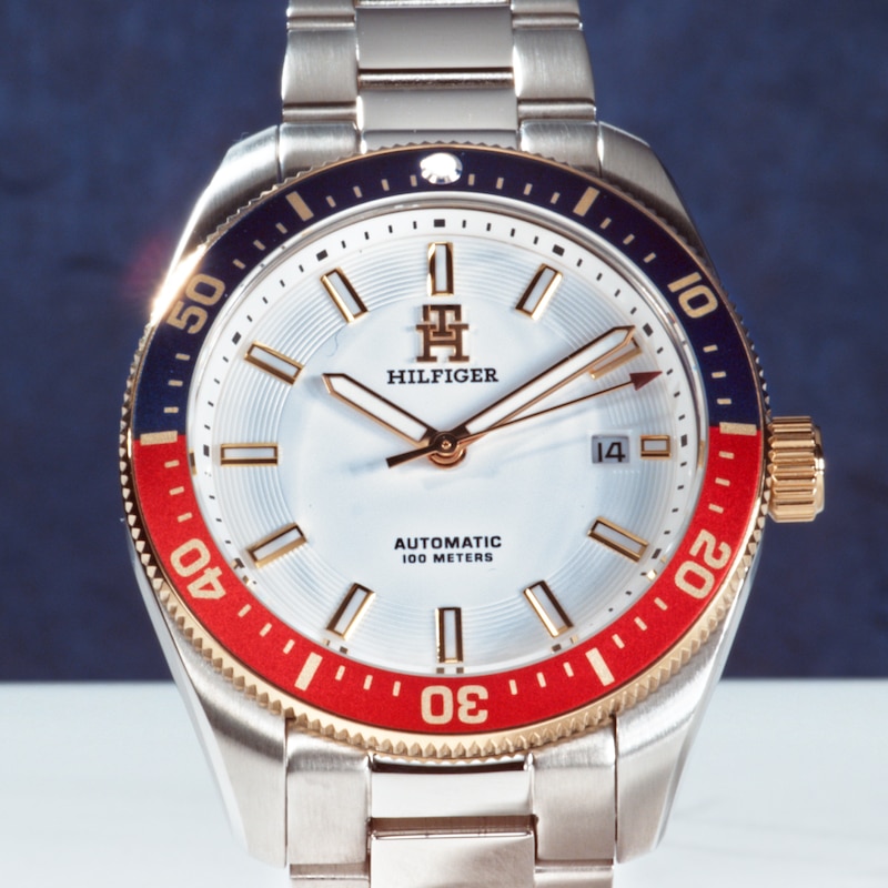 Main Image 3 of Tommy Hilfiger Men's White Dial Stainless Steel Bracelet Automatic Watch