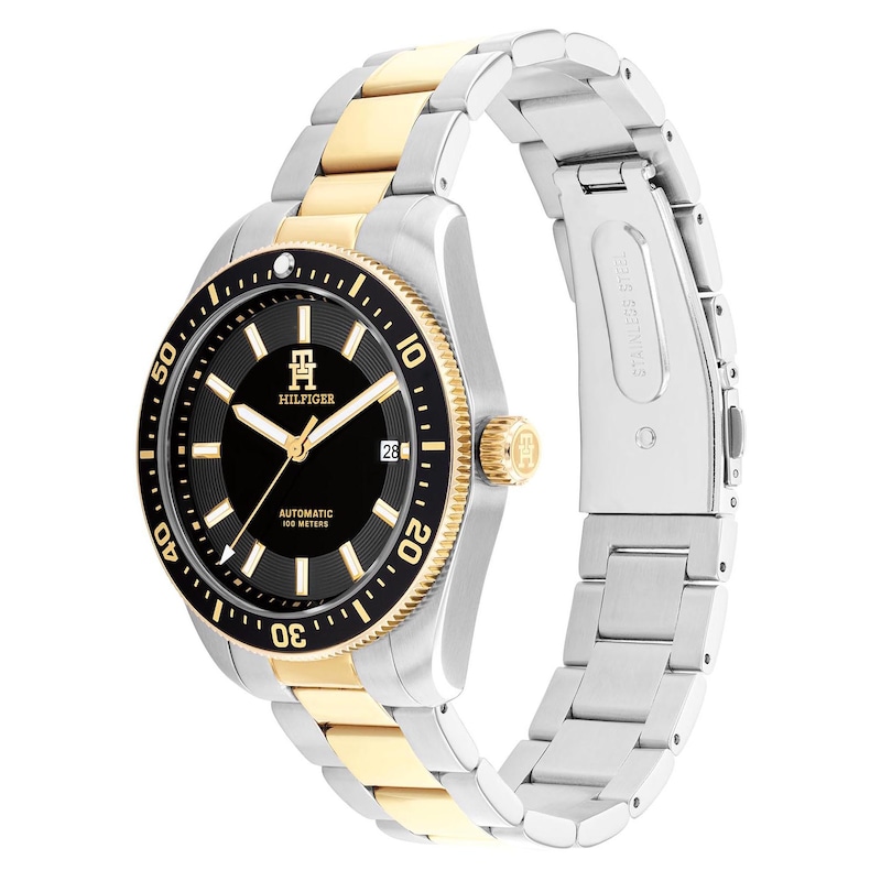 Main Image 2 of Tommy Hilfiger Men's Black Dial Stainless Steel Two Tone Bracelet Watch