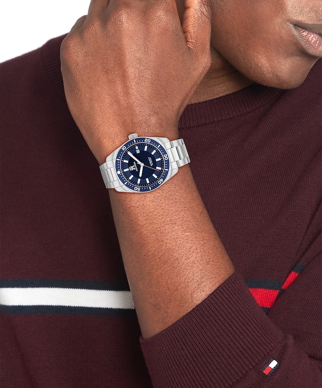 Main Image 4 of Tommy Hilfiger Men's Blue Dial Stainless Steel Bracelet Watch