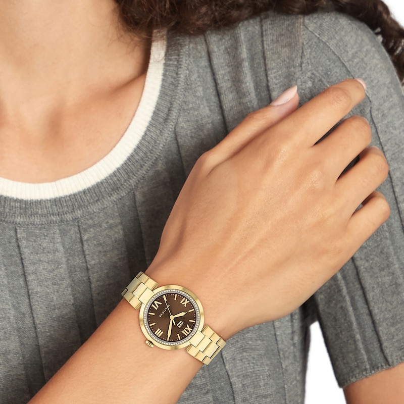 Main Image 4 of Tommy Hilfiger Ladies' Brown Dial Gold Tone Bracelet Watch