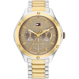 Tommy Hilfiger Ladies' Brown Dial Two Tone Stainless Steel Bracelet Watch