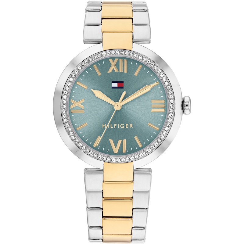 Main Image 1 of Tommy Hilfiger Ladies' Stone Set Bezel Two Tone Bracelet Watch