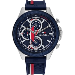 Tommy Hilfiger Men's Blue Dial Silicone Strap Watch
