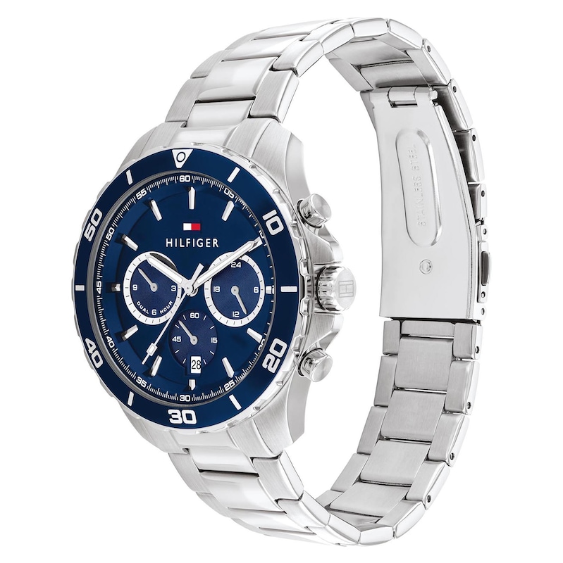 Tommy Hilfiger Men's Blue Chronograph Dial Stainless Steel Bracelet Watch