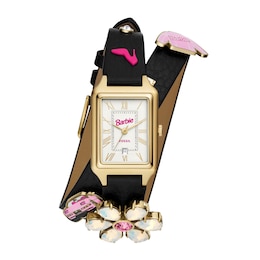 Fossil X Barbie Limited Edition Black Leather Watch & Charm Set