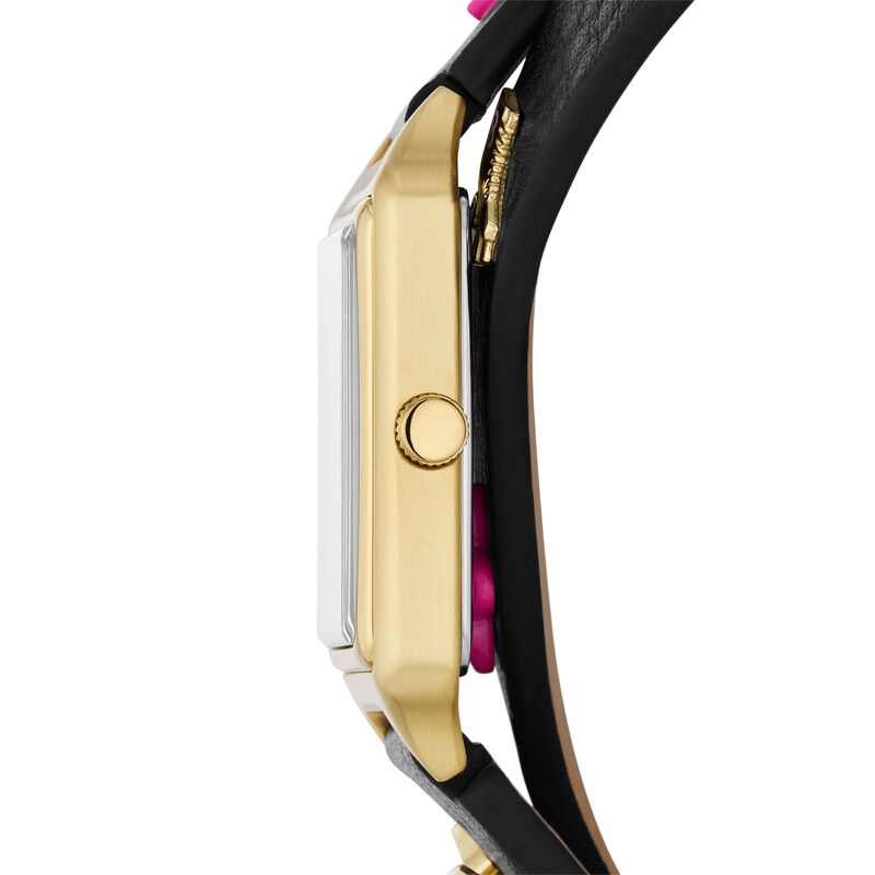 Main Image 2 of Fossil X Barbie Limited Edition Black Leather Watch & Charm Set