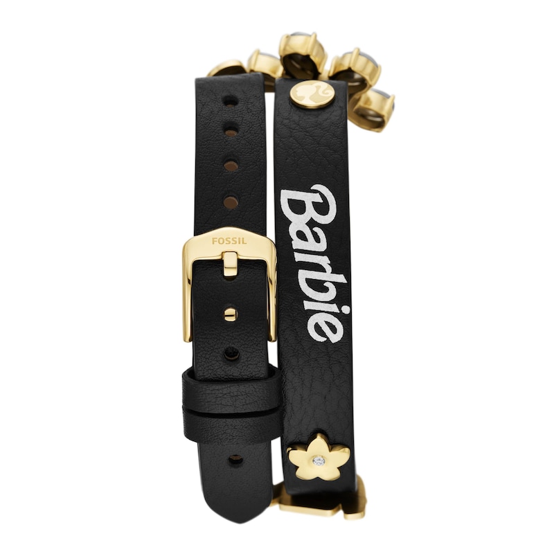 Main Image 4 of Fossil X Barbie Limited Edition Black Leather Watch & Charm Set