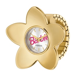 Fossil X Barbie Limited Edition Gold Plated Flower Ring Watch