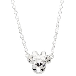 Disney Sterling Silver Crystal Minnie Mouse Necklace