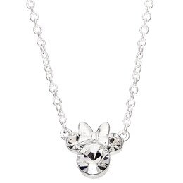 Disney Sterling Silver Crystal Minnie Mouse Necklace