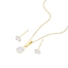 Thumbnail Image 1 of 9ct Yellow Gold Cubic Zirconia Solitaire Pendant And Earrings Jewellery Set