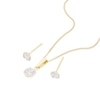 Thumbnail Image 2 of 9ct Yellow Gold Cubic Zirconia Solitaire Pendant And Earrings Jewellery Set