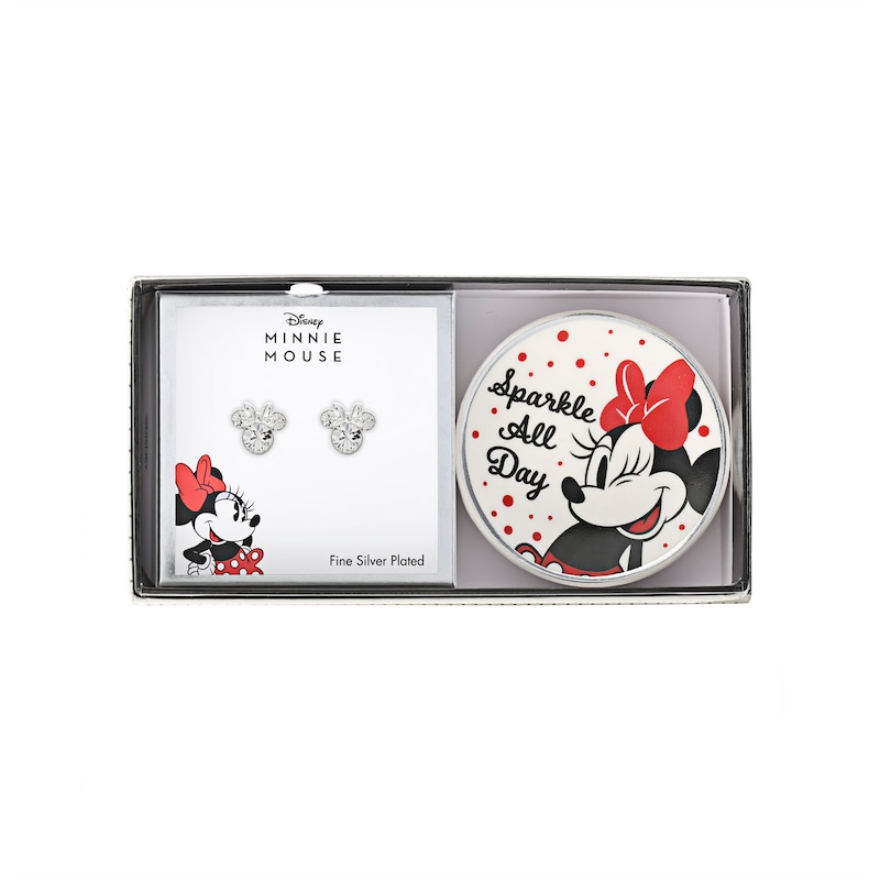 Main Image 1 of Disney Minnie Mouse Trinket Tray & Crystal Earrings Set