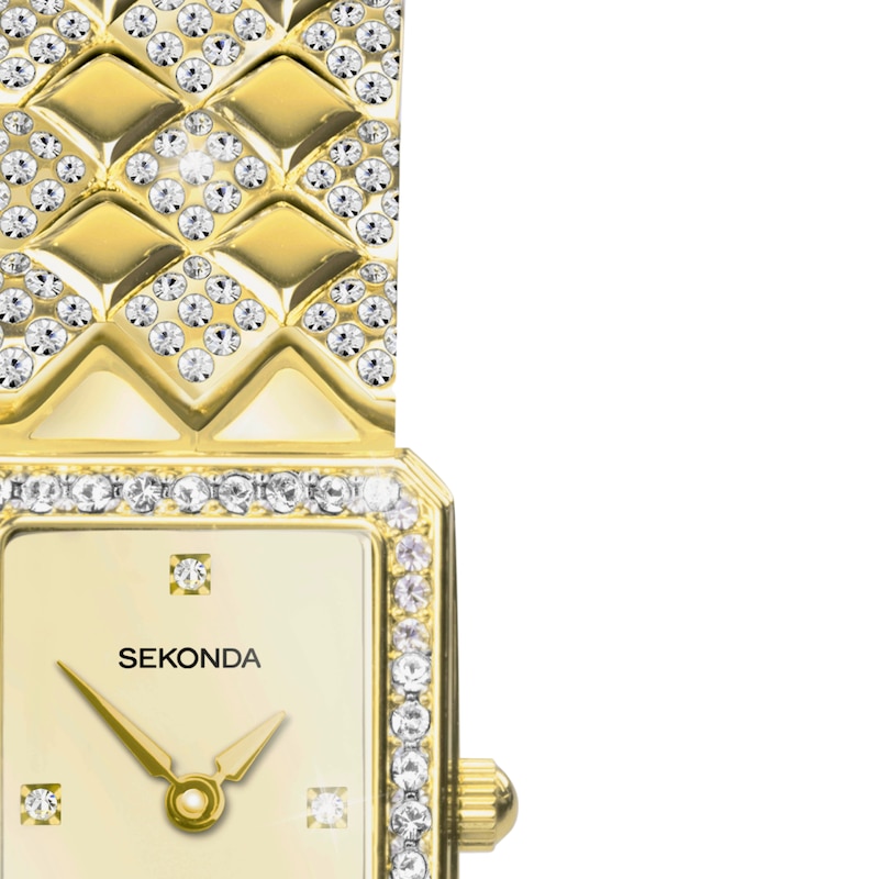 Main Image 2 of Sekonda Sparkle Ladies' Champagne Dial Blue Detail Gold Tone Bracelet Watch