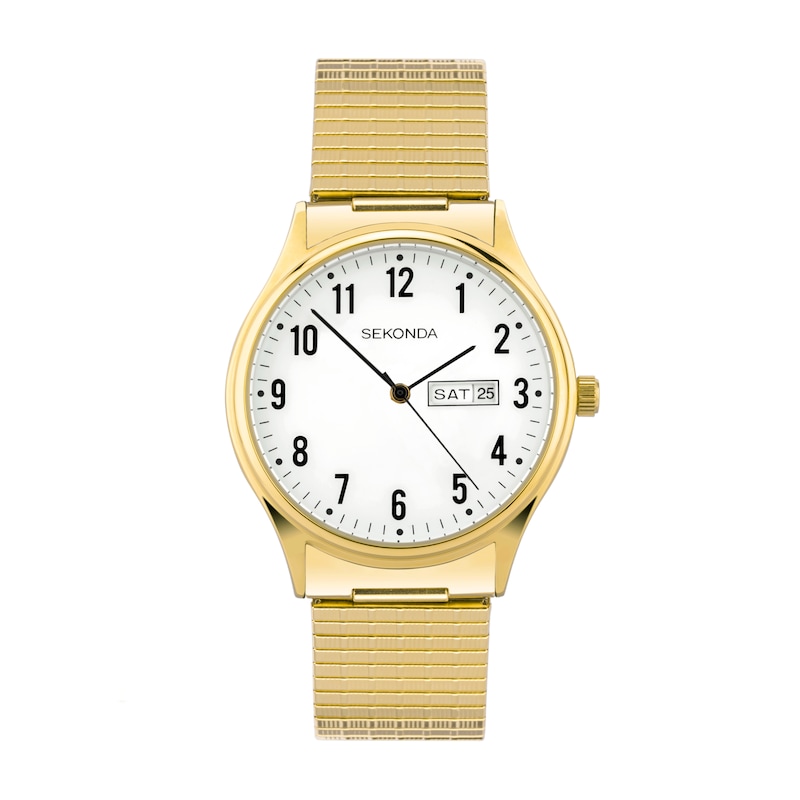 Main Image 1 of Sekonda Easy Reader Men's White Dial Gold Tone Expander Bracelet Watch