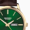 Thumbnail Image 1 of Sekonda Classic Men's Green Dial Brown Leather Strap Watch