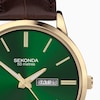 Thumbnail Image 2 of Sekonda Classic Men's Green Dial Brown Leather Strap Watch