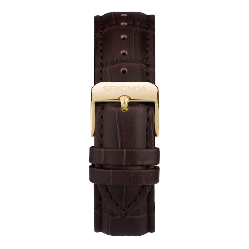 Main Image 3 of Sekonda Classic Men's Green Dial Brown Leather Strap Watch