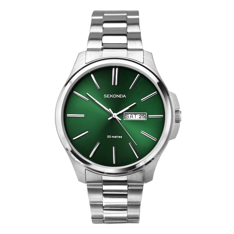 Sekonda Classic Men's Green Dial Stainless Steel Bracelet Watch