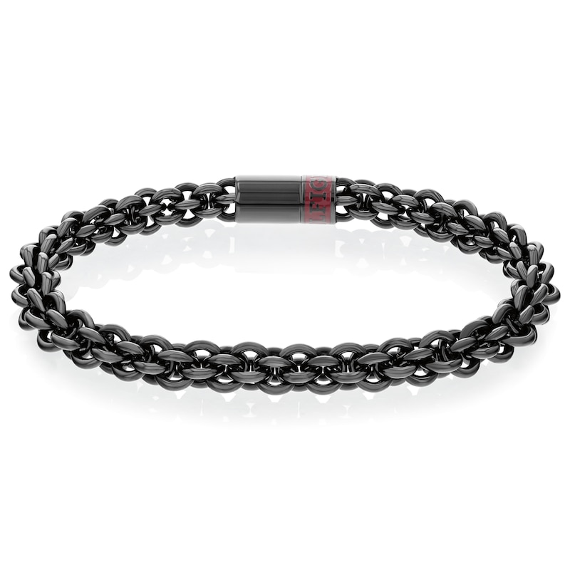 Main Image 1 of Tommy Hilfiger Men's Black Ion Plated Tight Link Chain Bracelet