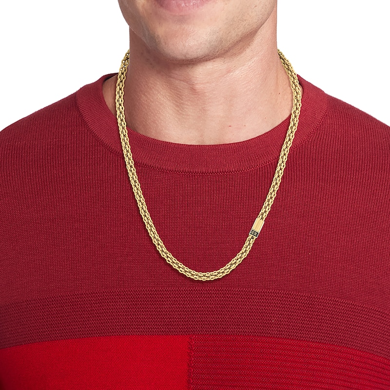 Tommy Hilfiger Men's Gold Tone Stainless Steel Tight link Necklace