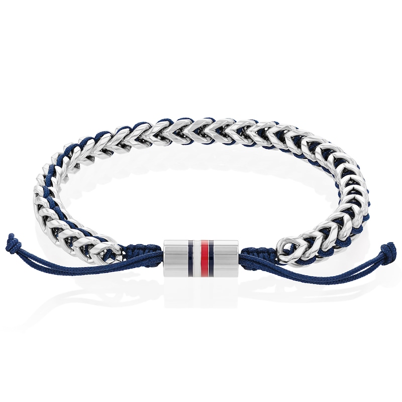 Main Image 1 of Tommy Hilfiger Men's Stainless Steel & Navy Nylon Adjustable Bracelet