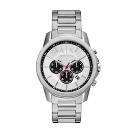 Armani Exchange Men's Silver Dial & Stainless Steel Bracelet Watch