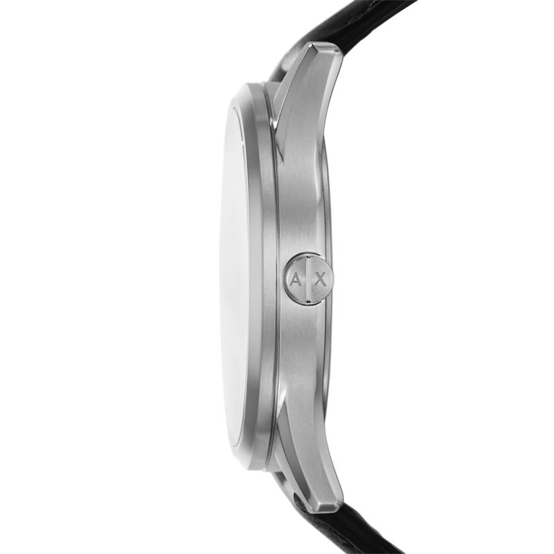 Main Image 2 of Armani Exchange Men's Black Dial & Leather Strap Watch