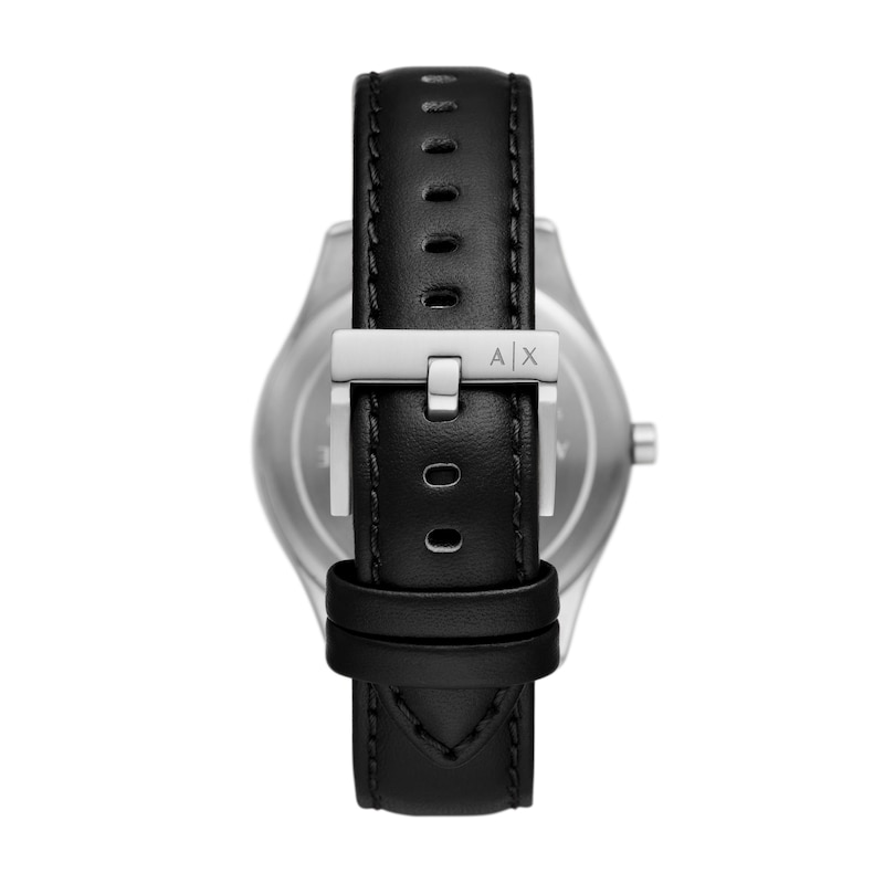 Main Image 3 of Armani Exchange Men's Black Dial & Leather Strap Watch
