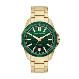 Armani Exchange Spencer Men's Green Dial & Gold-Tone Stainless Steel Watch