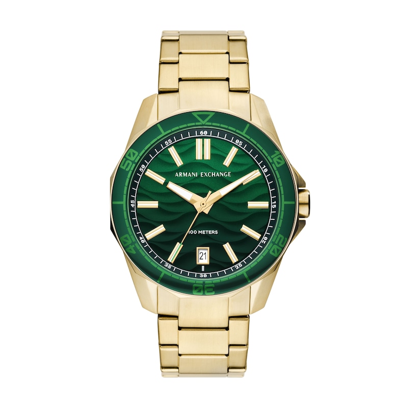 Main Image 1 of Armani Exchange Spencer Men's Green Dial & Gold-Tone Stainless Steel Watch
