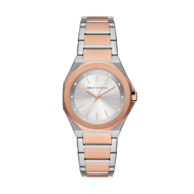 Main Image 1 of Armani Exchange Ladies' Silver Dial & Two Tone Stainless Steel Watch